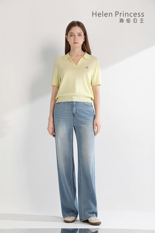 POLO领小V短袖上衣 商品图8