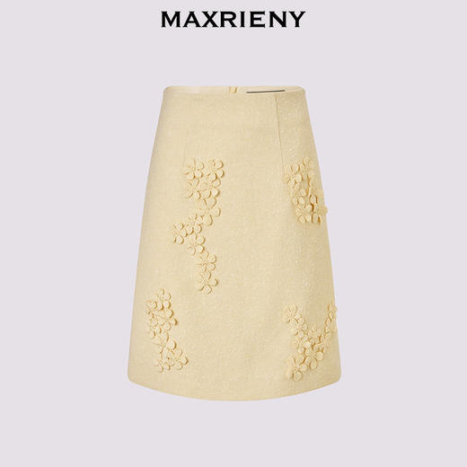 【商场同款】MAXRIENY精致千金风直筒正腰半裙25夏立体花花纱裙子(货号:MC86SK030) 商品图4