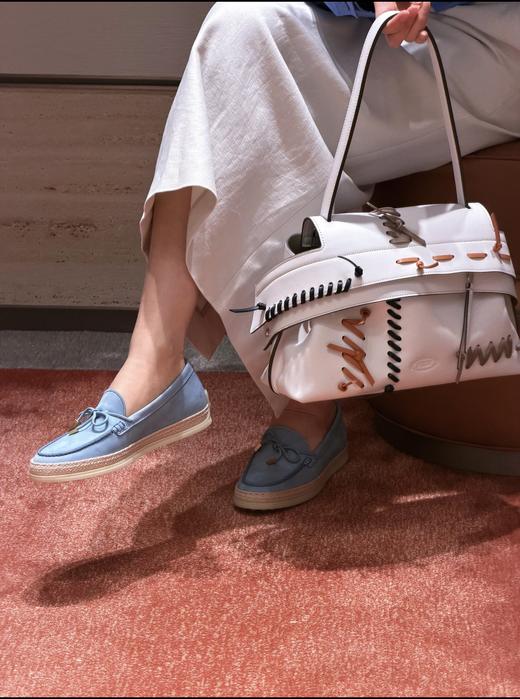 TODS 磨砂皮面草编麻绳底乐福鞋 商品图3
