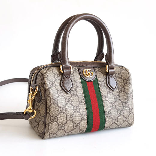 【95新】Gucci古驰Ophidia系列772053小号老花拼红绿条波士顿包单肩手提包女士310326AK13 商品图2