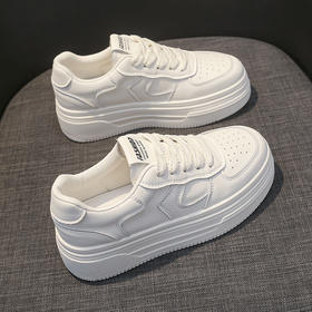 真皮小白鞋新款百搭爆款松糕厚底增高女鞋休闲运动板鞋188