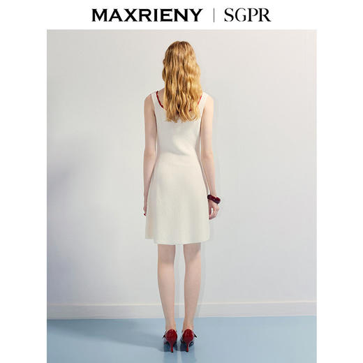 【SGPR】优雅度假连衣裙25夏法式复古无袖a摆针织裙(货号:MU86DR286) 商品图3