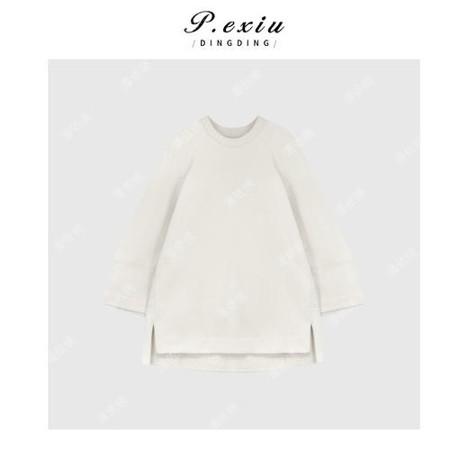04-2潘依绣丁丁宠粉 100%棉设计感空气层立裁圆领长袖卫衣 M9002 商品图1