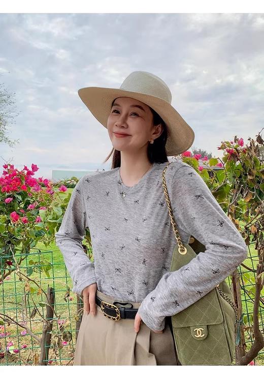 满印蝴蝶结长袖 T 商品图2