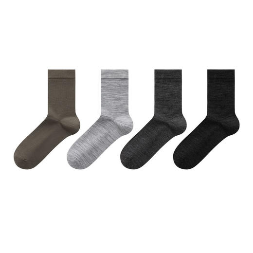 MM 山姆 Member's Mark 轻薄可机洗美利奴羊毛男袜 4双装 商品图0