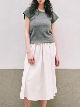 FE｜针织漂浮半身长裙 棉羊绒混纺 [ 黑 / 白 ]