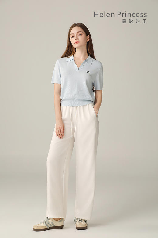 POLO领小V短袖上衣 商品图2