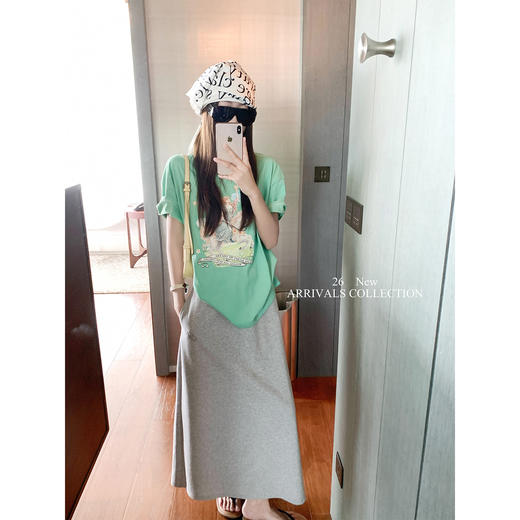 <曾小咸推荐>慵懒印花宽松圆领短袖T恤上衣【预售款，预计3-15天！！】 商品图4