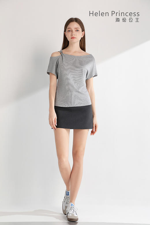 金属扣露肩T恤 商品图6