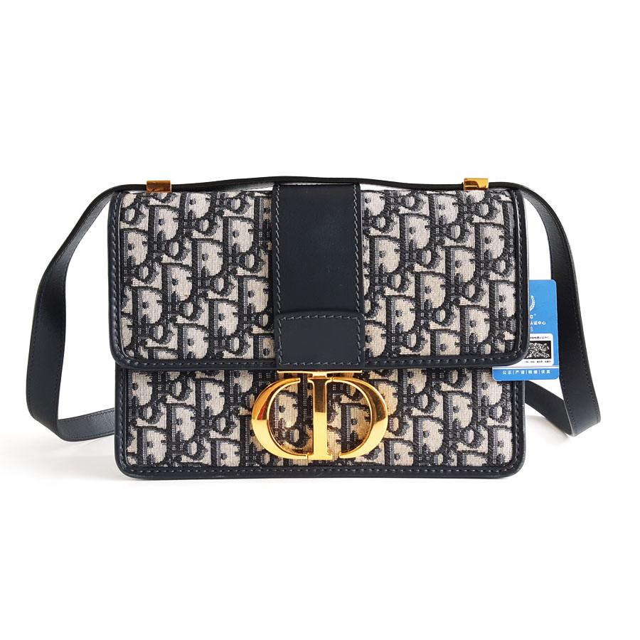 【95新】Dior迪奥30 Montaigne手袋中号老花蒙田皮肩带单肩斜挎包女士250326AK52