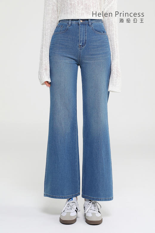 高腰微喇牛仔裤 商品图0