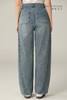 做旧水洗蓝弯刀牛仔裤 商品缩略图3