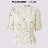【SGPR】优雅复古感提花衬衫25夏斜门襟设计收腰上衣(货号:MU86TP003) 商品缩略图4