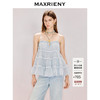 MAXRIENY雾蓝色背心吊带2026年春季新款手工钉钻无袖肌理感上衣(货号:MF80TP011) 商品缩略图0