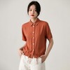 【晚吟】桑 蚕丝Polo领衬衫短袖上衣ZS25046 商品缩略图0