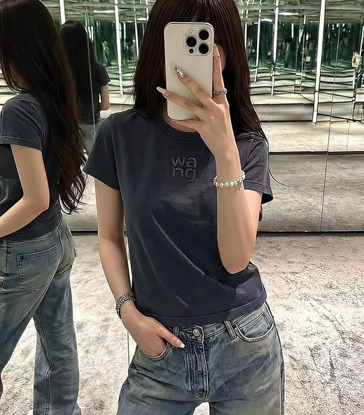 大王3D立体镶钻短袖T恤 商品图3