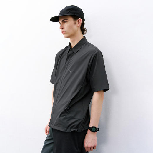 714street夏季户外通勤凉感防晒短袖衬衫男潮牌轻薄宽松半袖衬衣 商品图2