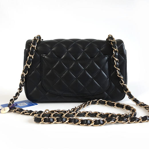 【95新】CHANEL香奈儿CF系列A69900 Y04059 94305黑金大迷你mini羊皮CF链条包单肩包女士260326NJS05 商品图4