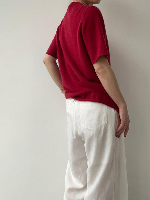 FE｜针织短袖T恤 羊绒 [ 高光红 / 底气红 / 空气蓝 ] 商品图3