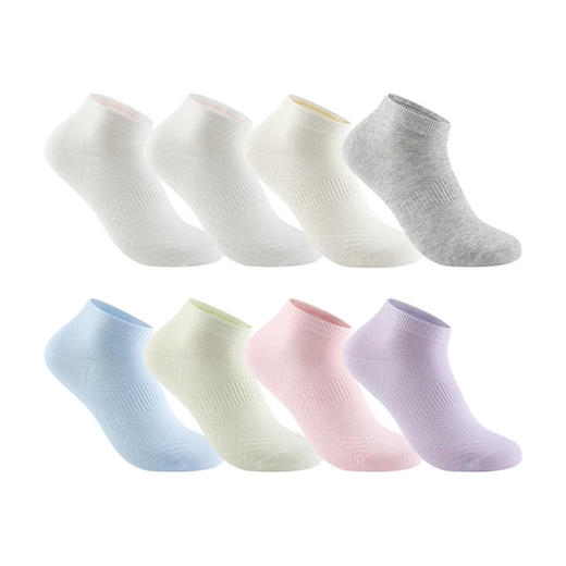 MM 山姆 Member's Mark 吸湿速干长绒棉女短袜 8双装 时尚色 商品图0