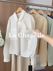 专柜实拍【莱赛尔天丝】拉夏贝尔/La Chapelle韩系简约！垂感舒适 翻领不对称折角口袋长袖衬衫 商品缩略图3