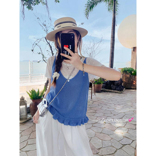 <曾小咸推荐>韩系短袖T恤外穿背心两件套【预售款，预计3-15天！！】 商品图0