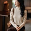 雅致通勤~蕾丝小立领叠穿打底衫精纺羊 绒质感内搭针织上衣30R0572 商品缩略图0