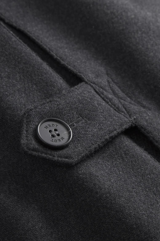 Mark Kenly Domino Tan 深灰色CARO插肩袖羊毛长外套 商品图8