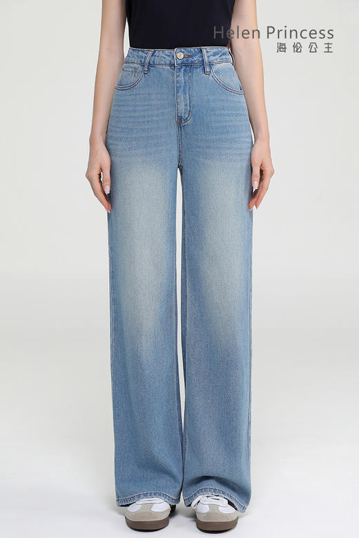 直筒阔腿牛仔裤 商品图0