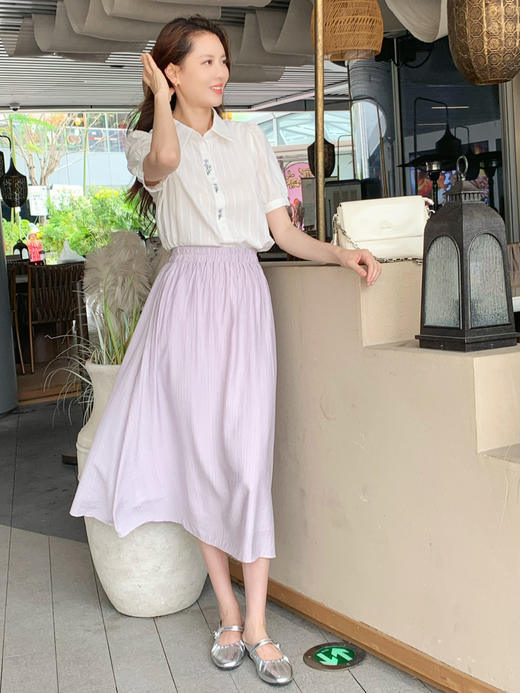 【百图lulu定制】【紫丁香衬衫】别致好看  紫丁香 刺绣  短袖衬衫 商品图7