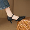 【预售7天】罗马风尖头包头凉鞋法式优雅镂空透气包头细跟时装凉鞋女气质通勤尖头一字带中空单鞋ASN&3021 商品缩略图5