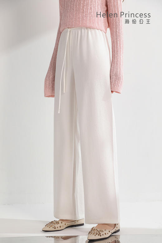 抽绳高腰垂感阔腿裤 商品图2