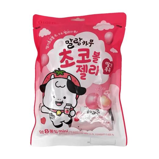 乐天 牛奶糖草莓巧克力味134g 롯데 말랑카우초코볼젤리딸기우유134g 商品图0