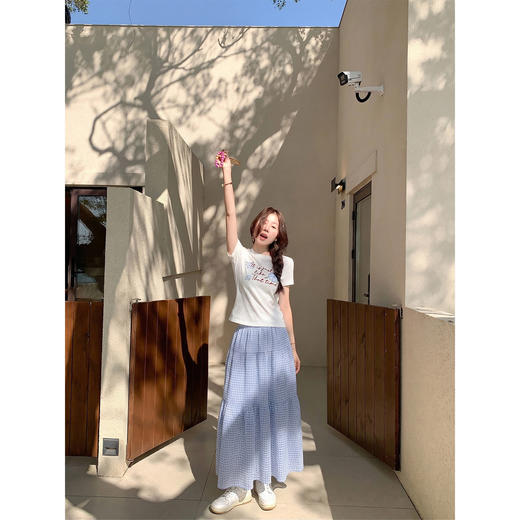 <曾小咸推荐>韩系字母印花短袖T恤半身裙【预售款，预计3-15天！！】 商品图4