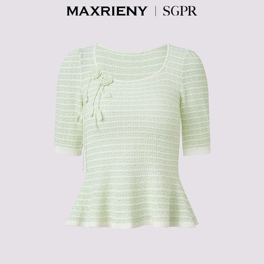 【SGPR】浪漫优雅收腰x型套头毛衫25夏款修身上衣女(货号:MU86SW009) 商品图4