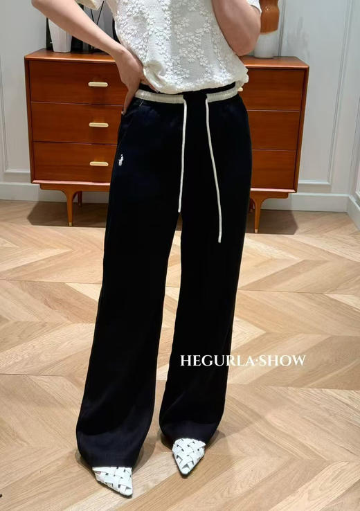 原单新款100%亚麻松紧腰撞色阔腿裤松弛感显瘦中高腰（建议手洗，禁止大太阳暴晒） 商品图5