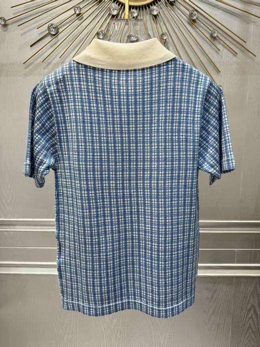 缪缪 26Ss春夏新款 格纹提花短袖Polo针织衫【七天内换货 不支持退货】 商品图1