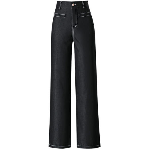 「自」全新升级【铂金会员146/天猫199/差价53】(10850)洛诗琳复古天丝牛仔裤2026春夏新款显瘦直筒休闲九分裤女 商品图4