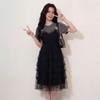 奢姿大码女装2026夏季假两件拼色网纱蛋糕裙胖妹妹遮肉气质长裙9962854701 商品缩略图1