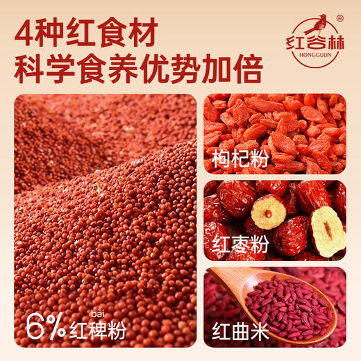 【红谷林无糖富铁红养全麦饼干】 🌹实现素颜自由，可以“吃出好气色”的富铁饼干 ✅一盒约等于166颗红枣/1177颗枸杞 ✅每100克饼干的铁含量有5.5mg 商品图4