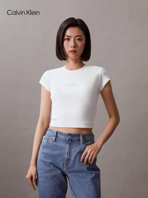 性感露脐tee，小标字母刺绣。杂志写真港风短款圆领t恤女E040666 商品图9