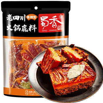 蜀香 老四川香辣火锅底料500g 家用牛油火锅冒菜麻辣烫串串干锅调味料 /粮油调味 /调味品 /火锅底料/蘸料 商品图3