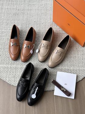 爱马仕 珐琅扣乐福鞋