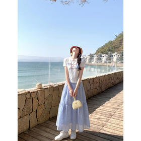 <曾小咸推荐>韩系字母印花短袖T恤半身裙【预售款，预计3-15天！！】