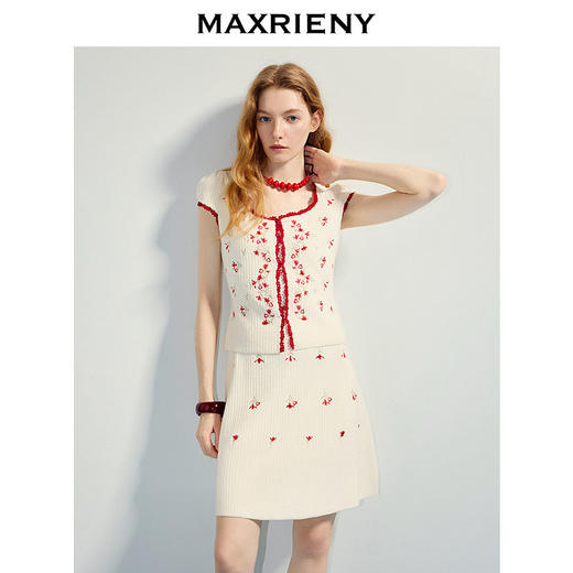 【SGPR】肌理感方领套头针织衫25夏优雅度假修身上衣(货号:MU86SW270) 商品图2