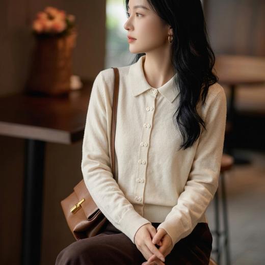 轻奢质感~时尚简约翻领针织衫百搭减龄毛衣外套SYM260606 商品图0