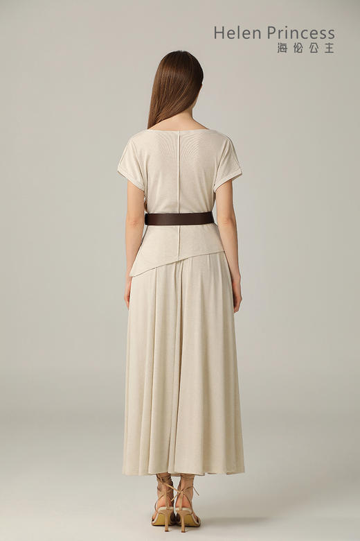 荡领收腰垂感套装裙 商品图4