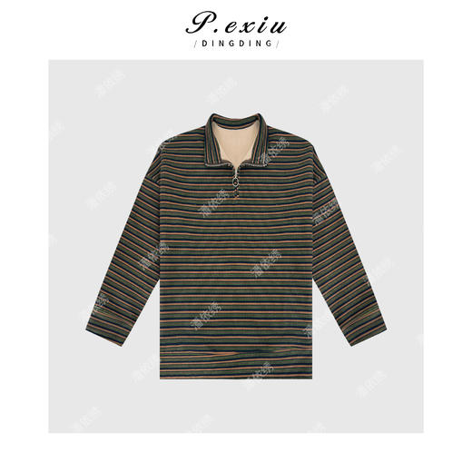 04-2潘依绣丁丁宠粉  韩系慵懒松弛感半拉链加绒长袖卫衣 W-62581 商品图1