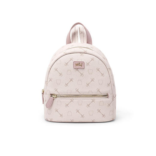 WHY桃桃粉满印钥匙盾牌纹单肩腋下包 大容量通勤百搭女包 轻奢甜美风 日常出行上班约会YAP11797Z 商品图4