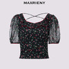【商场同款】MAXRIENY法式浪漫压边收腰印花短上衣25夏桑蚕丝小衫(货号:MC86TP297) 商品缩略图4